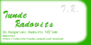 tunde radovits business card